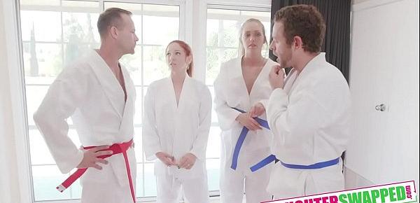  Swapping Martial Arts Muff Luna Light, Ashley Red, Brad Newman, Filthy Rich